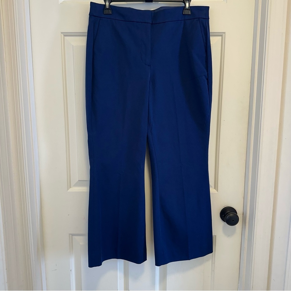 J. Crew Kelsey Flare Pants Womens Size 12 Blue High Rise Cropped